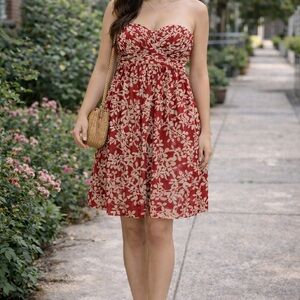 Donna Ricco Strapless Floral Mini Dress | Summer Party Dress | Petite